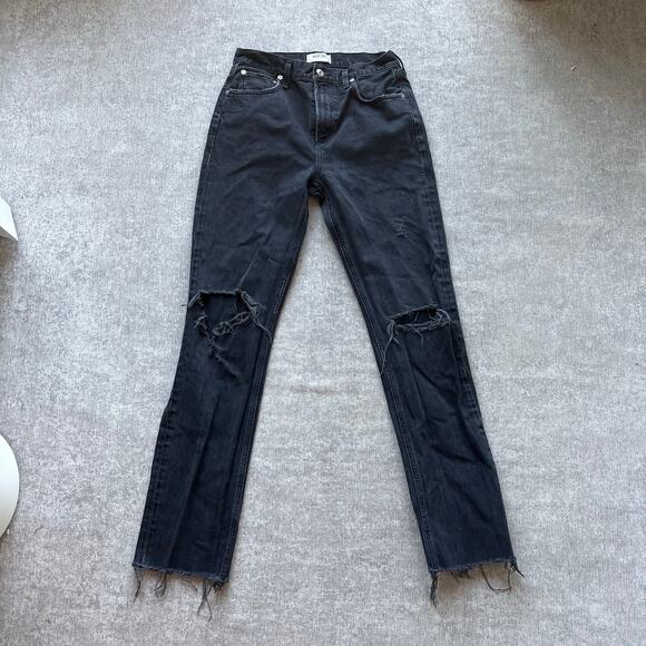 Agolde Black High Rise Cherie Distressed Jeans - Picture 4 of 4